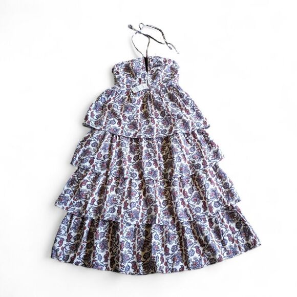 Boden NWT Tiered Garden Party Dress Smocked Halter Tie Ditzy Floral Rara Maxi 8‎ - Picture 7 of 16